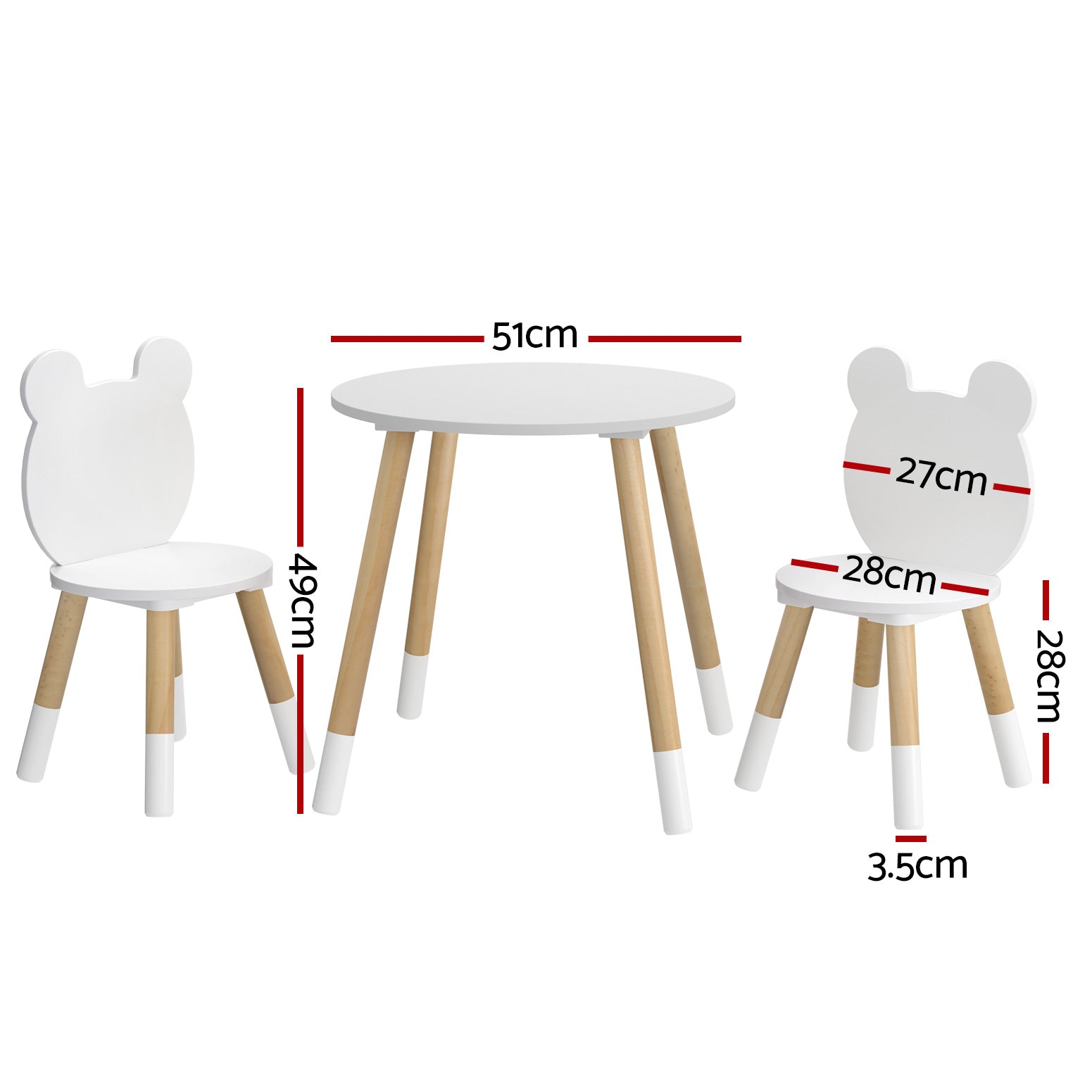 Keezi 3 Piece Kids Table and Chairs Set Activity Playing Study Children Desk-1