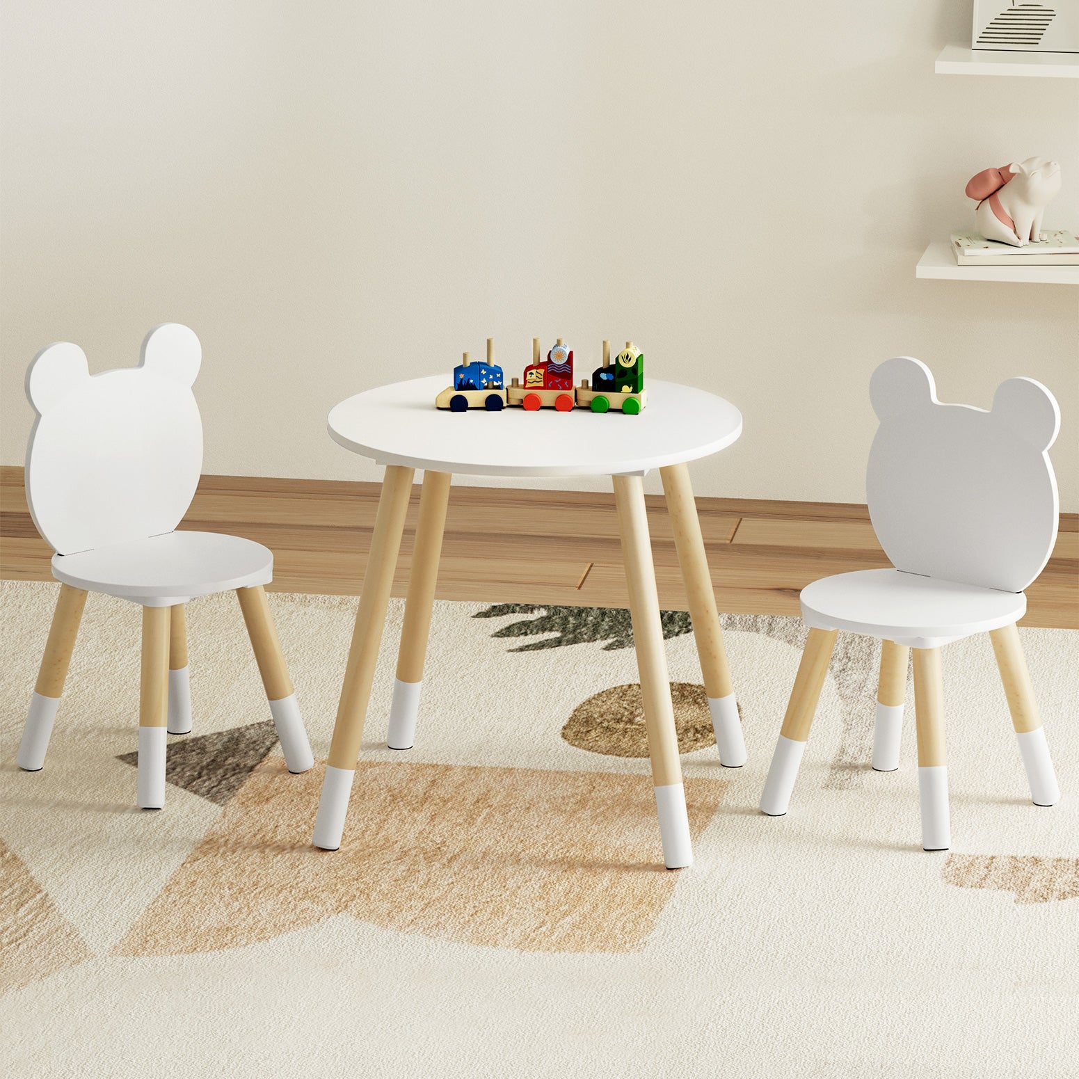 Keezi 3 Piece Kids Table and Chairs Set Activity Playing Study Children Desk-3