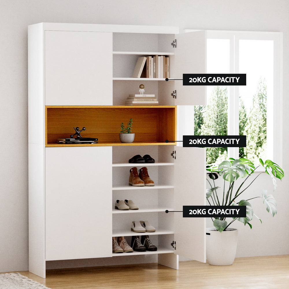 Artiss Shoe Rack Storage Cabinet 9 Tiers White-5