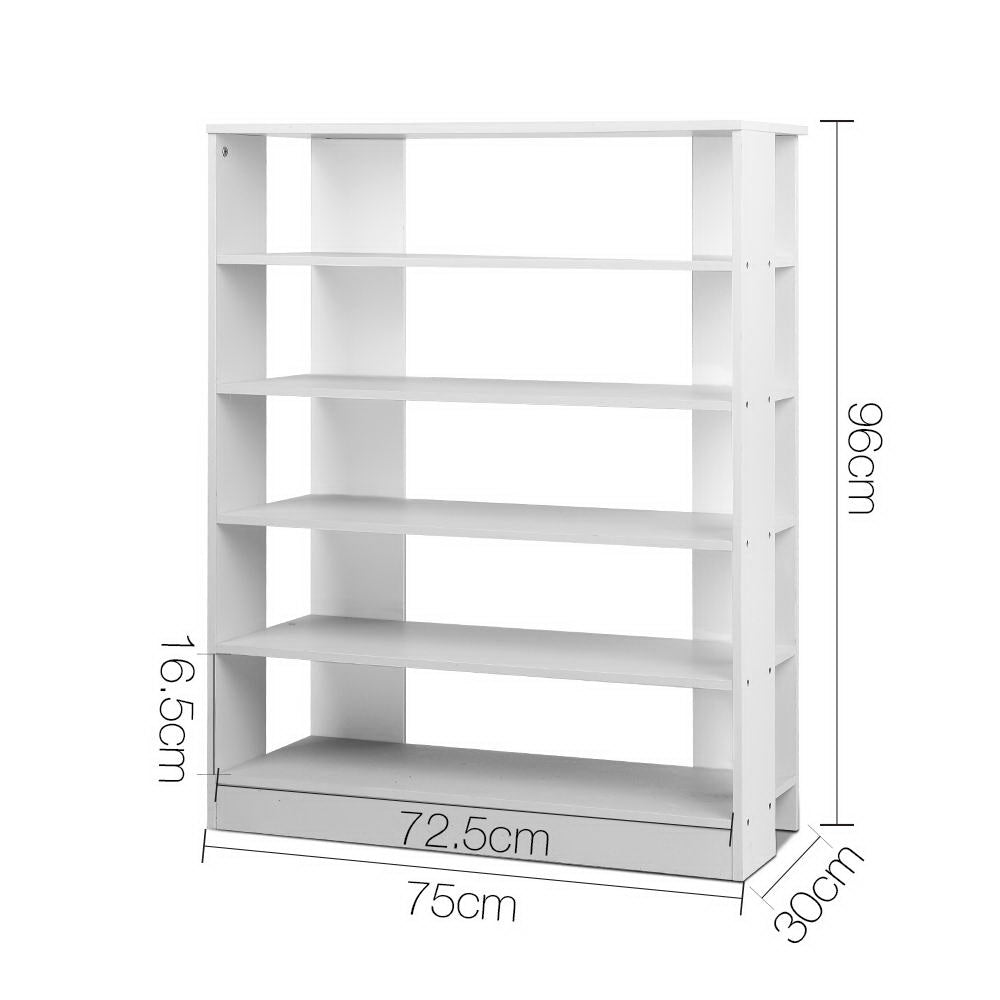 Artiss Shoe Rack Cabinet 30 Pairs 6-Tier Shelf White-1