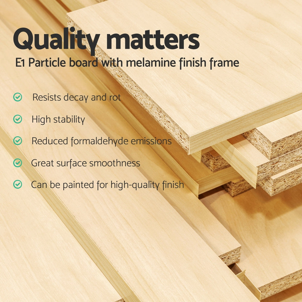 130cm Artiss Buffet Sideboard Cupboard Cabinet Pantry Storage Drawer Pine-4