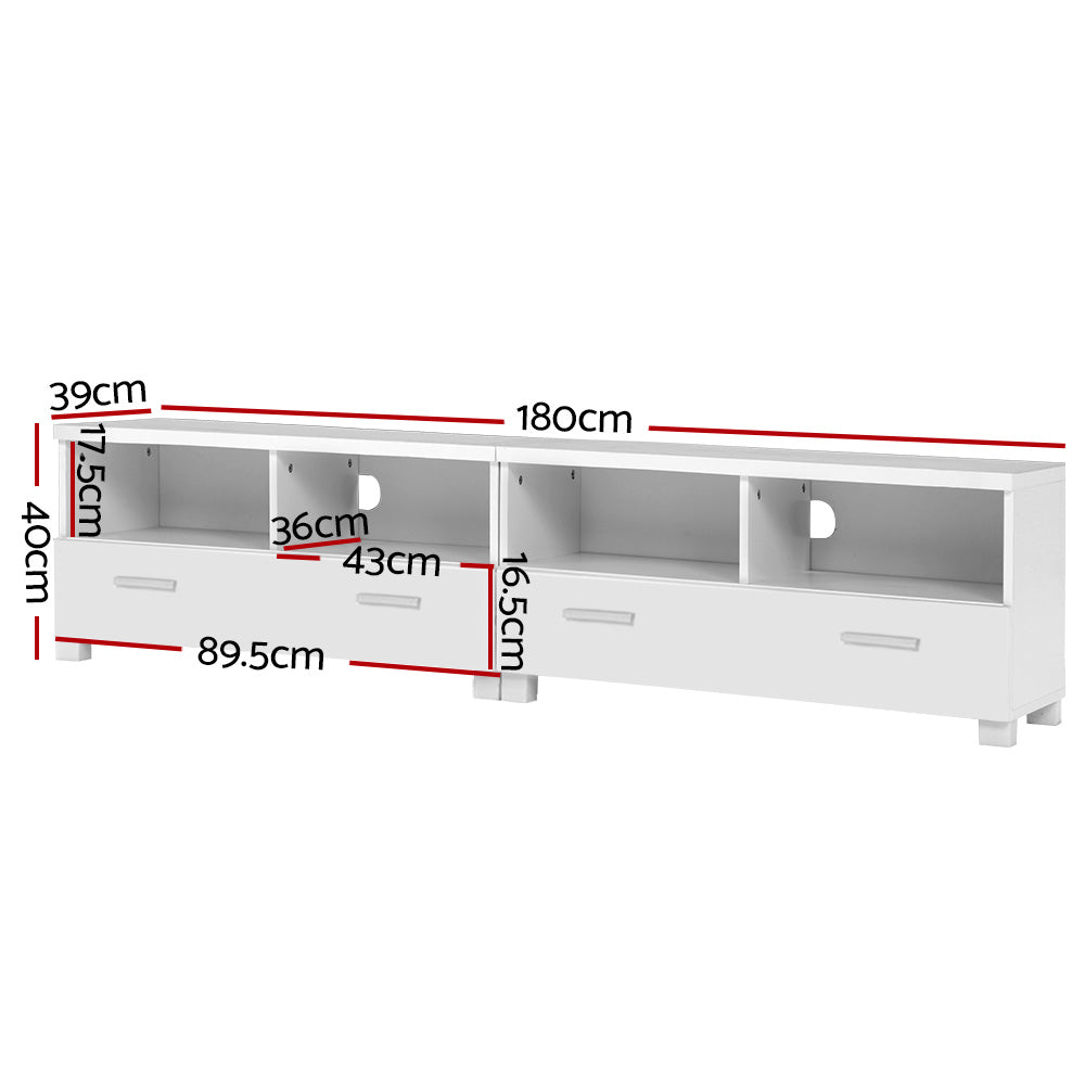 Artiss TV Cabinet Entertainment Unit 180cm White Eddie-1