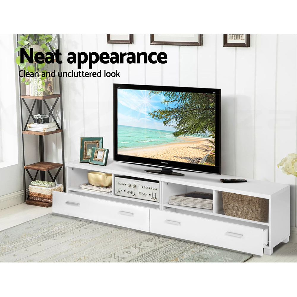 Artiss TV Cabinet Entertainment Unit 180cm White Eddie-4