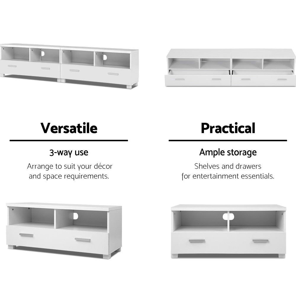 Artiss TV Cabinet Entertainment Unit 180cm White Eddie-6