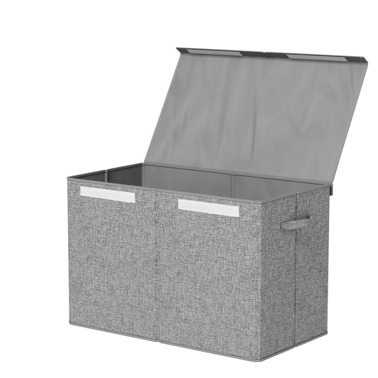 Keezi Large Toy Box Chest Storage with Flip-Top Lid Foldable Organizer Bins Grey-0