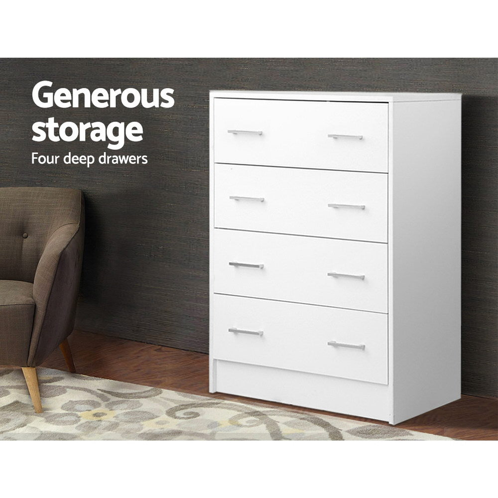 Artiss 4 Chest of Drawers - ANDES White-3