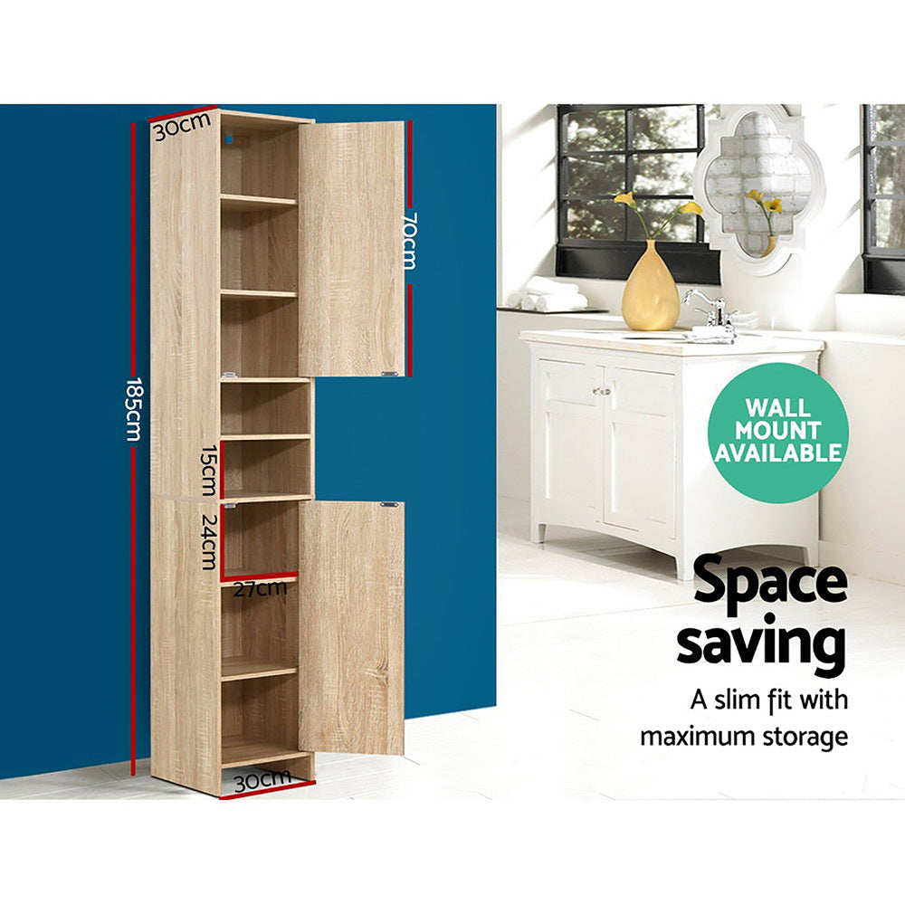 Artiss Bathroom Cabinet Storage 185cm Wooden-2