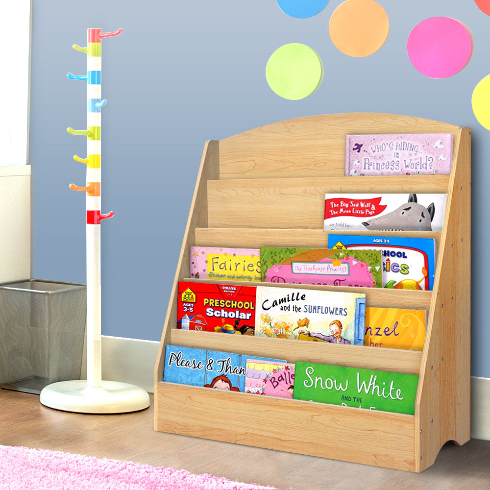 Keezi 5 Tiers Kids Bookshelf Magazine Shelf Organiser Bookcase Display Rack-6