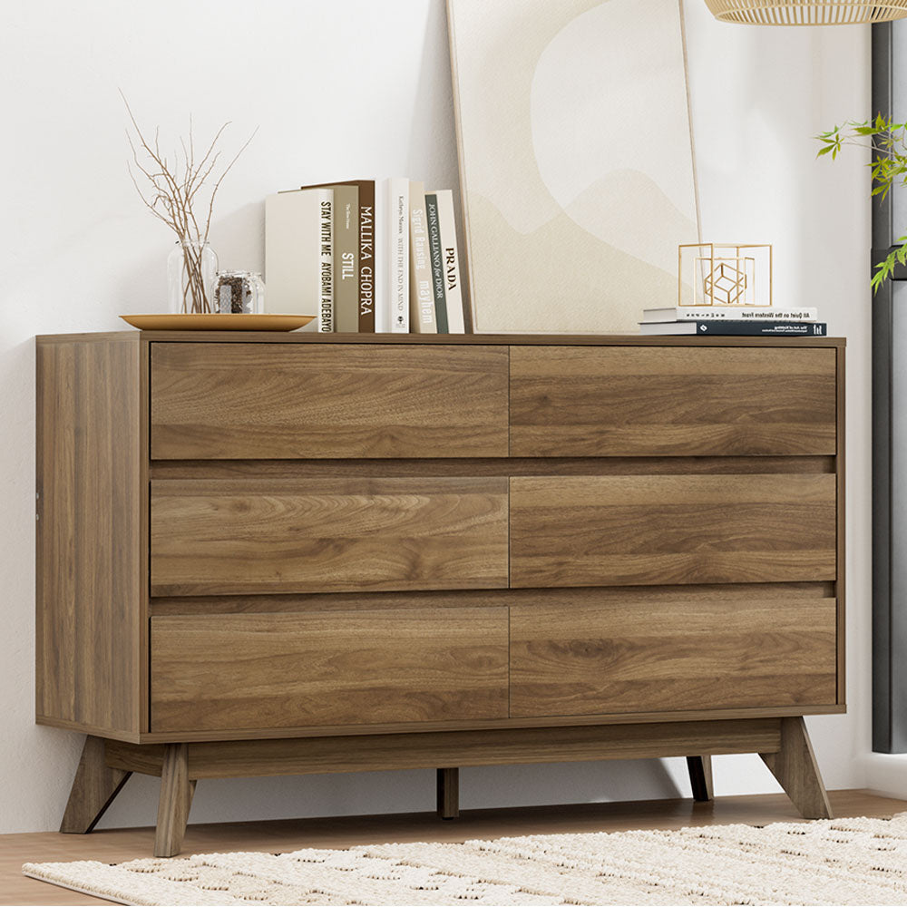 Artiss 6 Chest of Drawers - XAVI Walnut-6