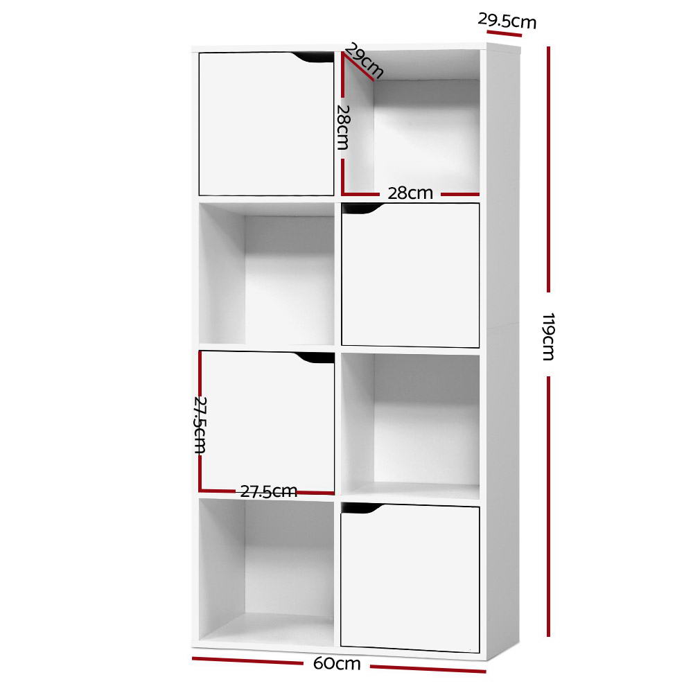 Artiss Bookshelf 8 Cube Shlef - DANA White-1