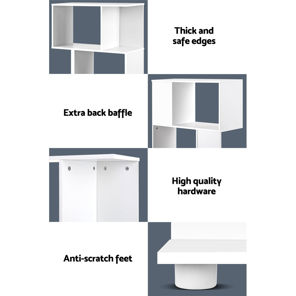 Artiss Bookshelf 3 Tiers - NINA White-3