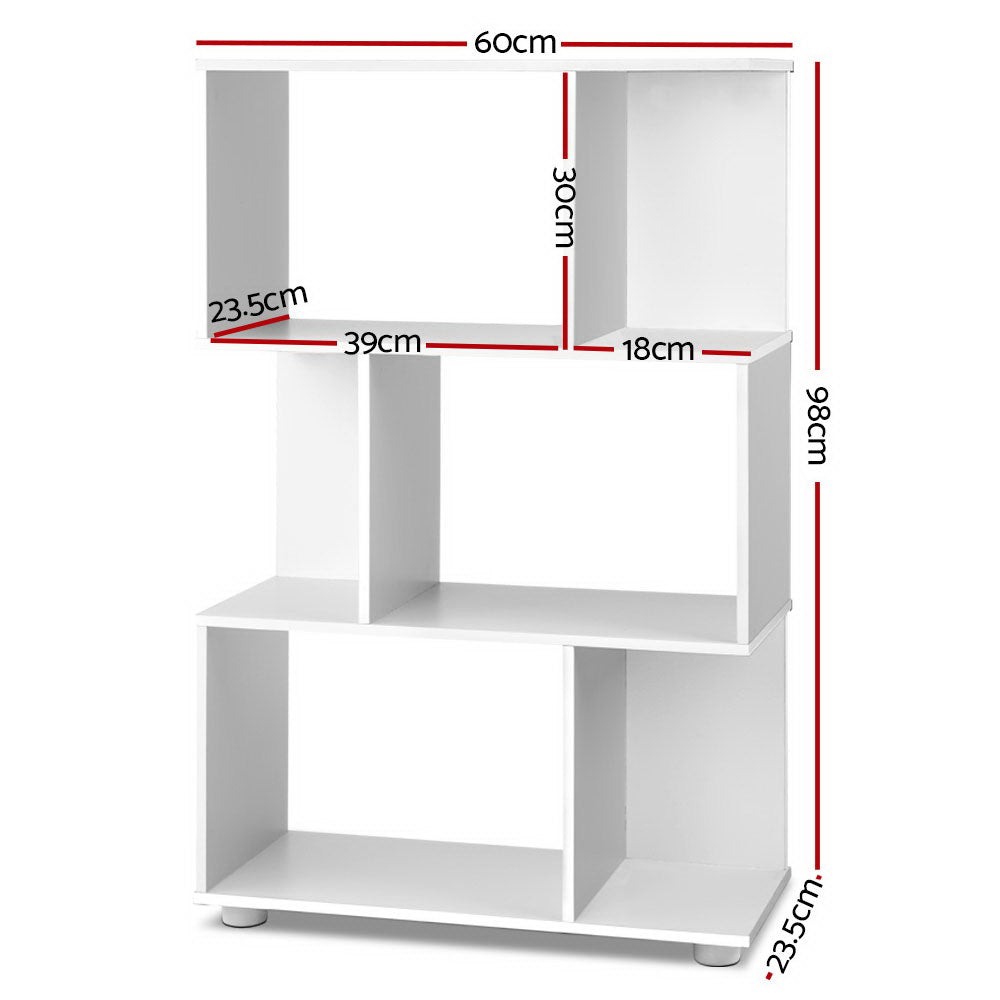 Artiss Bookshelf 3 Tiers - NINA White-3