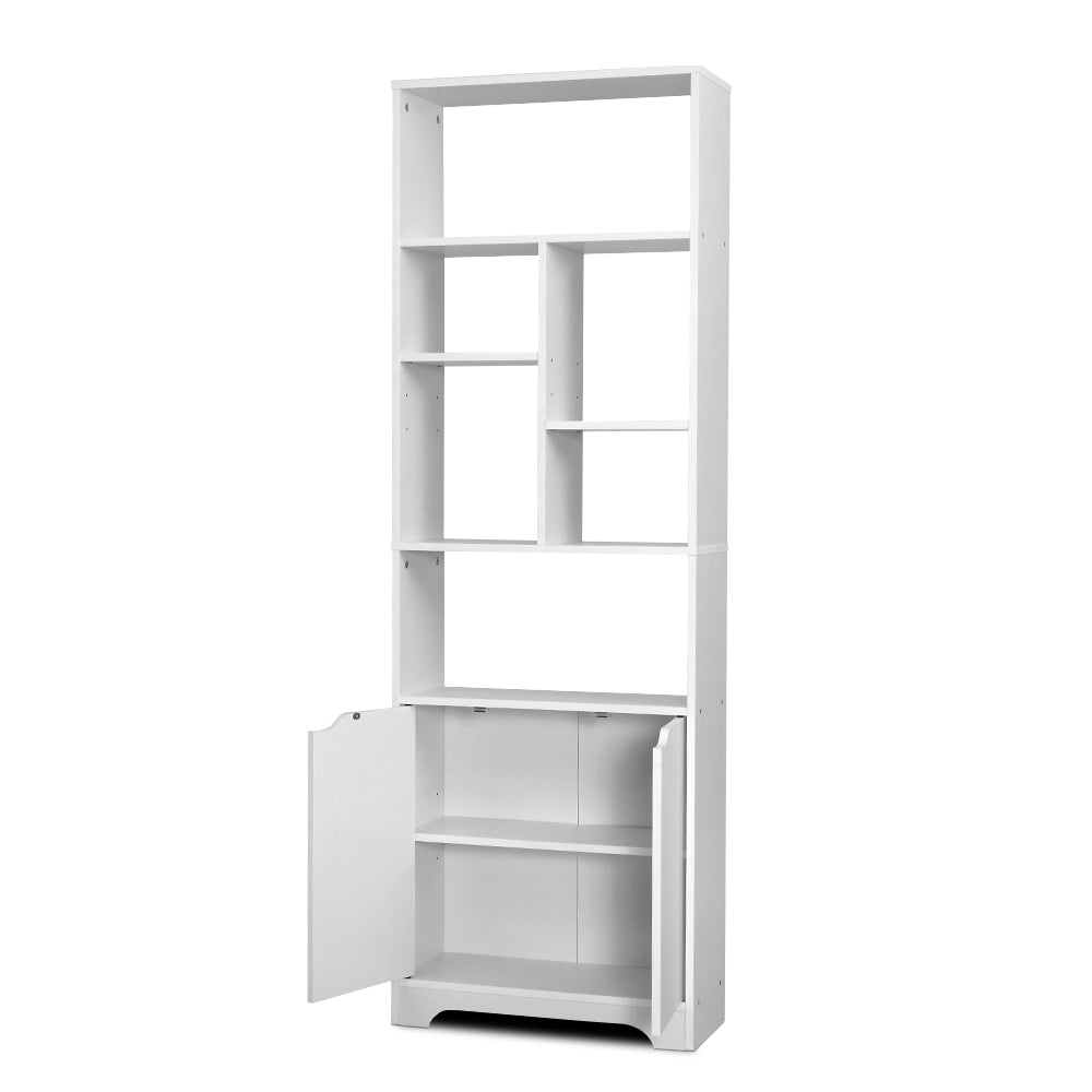 Artiss Bookshelf with Cabinet - GINA White-2