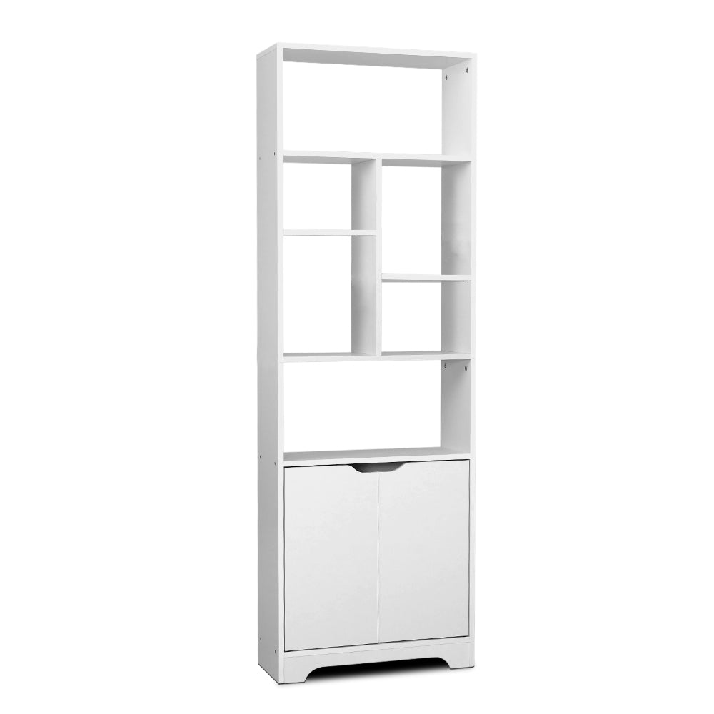 Artiss Bookshelf with Cabinet - GINA White-2