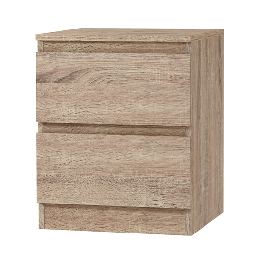 Artiss Bedside Table 2 Drawers - PEPE Oak-0