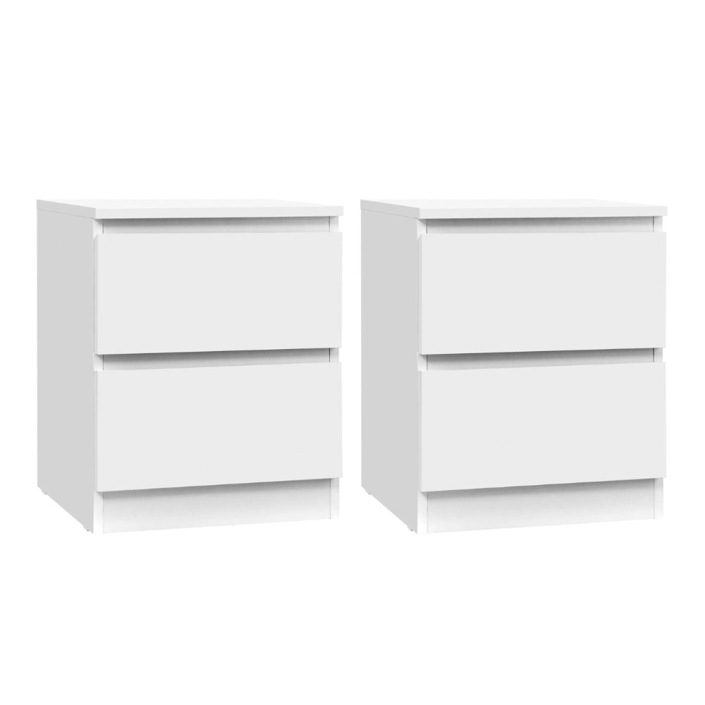 Artiss 2x Bedside Table 2 Drawers - PEPE White-0