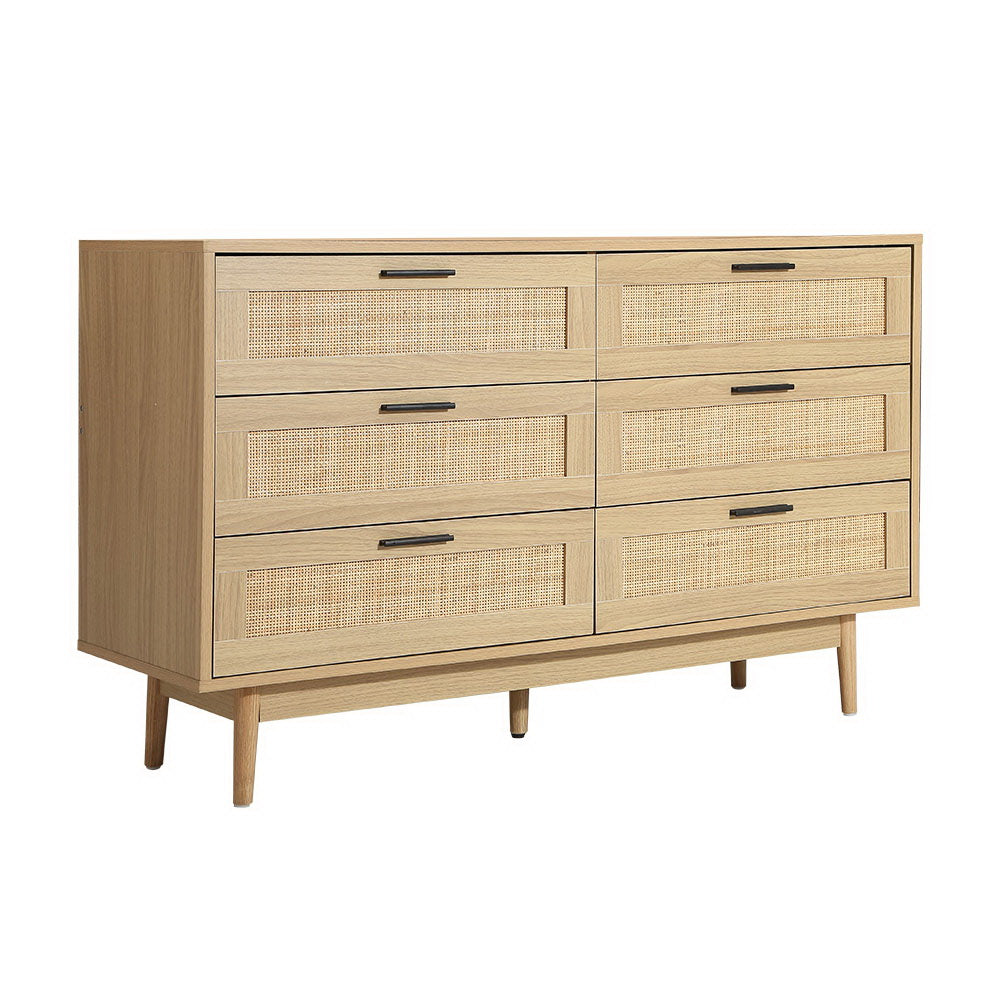 Artiss 6 Chest of Drawers - BRIONY Oak-0