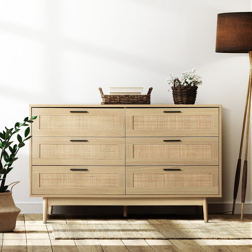 Artiss 6 Chest of Drawers - BRIONY Oak-7