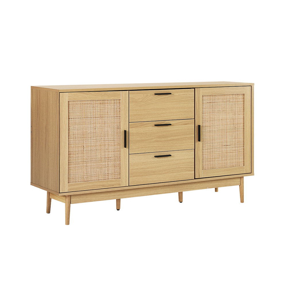 Artiss Rattan Buffet Sideboard - BRIONY Oak-2