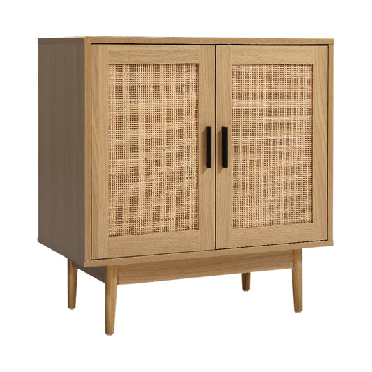 Artiss Rattan Buffet Sideboard 2 Doors - BRIONY Oak-0