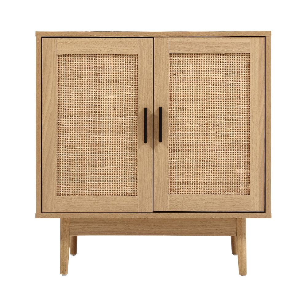 Artiss Rattan Buffet Sideboard 2 Doors - BRIONY Oak-2