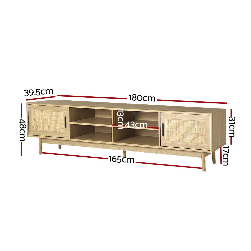 Artiss TV Cabinet Entertainment Unit 180cm Rattan Cole-1