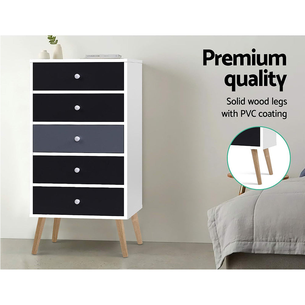 Artiss 5 Chest of Drawers - BONDS White-6