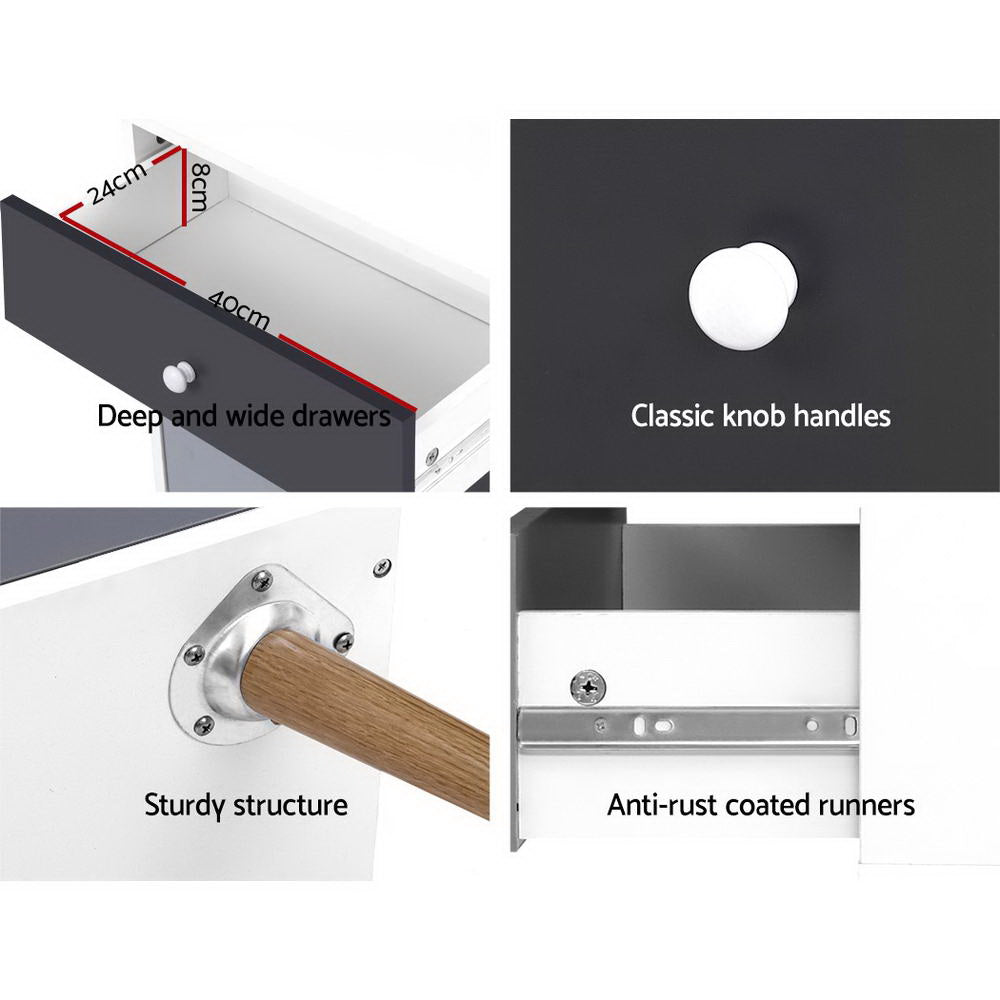 Artiss 5 Chest of Drawers - BONDS White-4