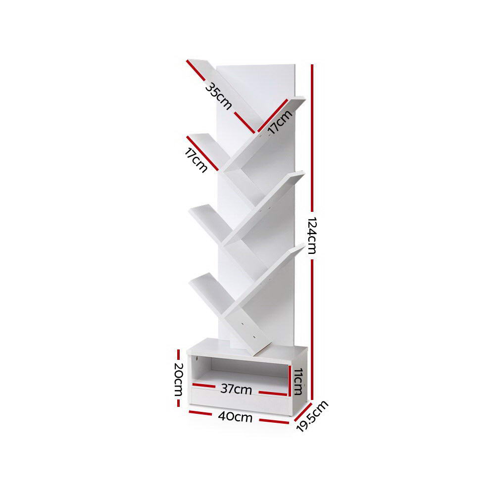 Artiss Tree Bookshelf 7 Tiers - ECHO White-1