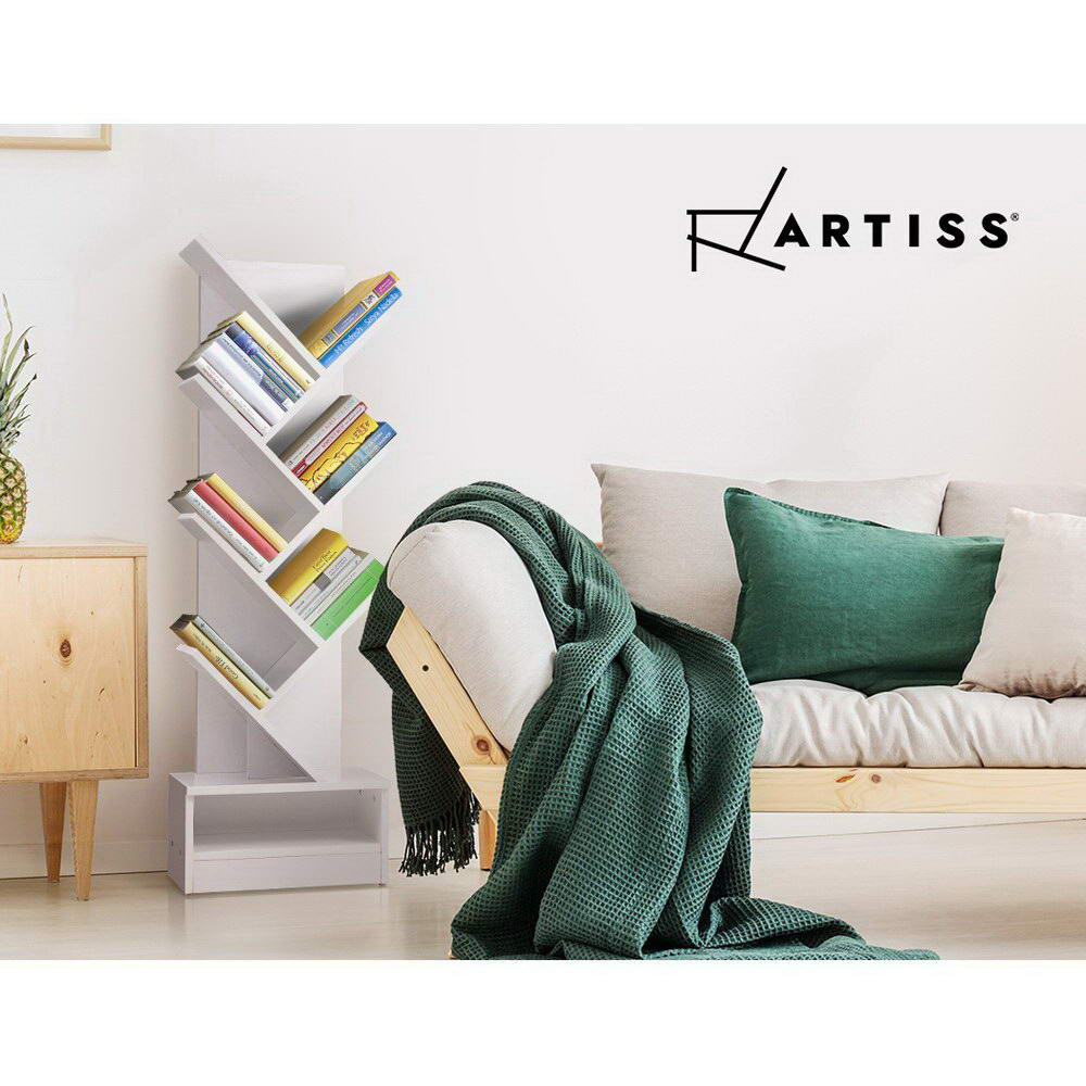 Artiss Tree Bookshelf 7 Tiers - ECHO White-2