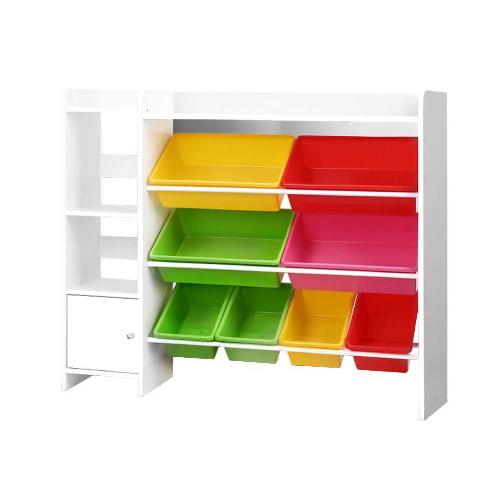 Keezi Kids Toy Box 8 Bins Bookshelf Storage Rack Organiser Toy Display-0