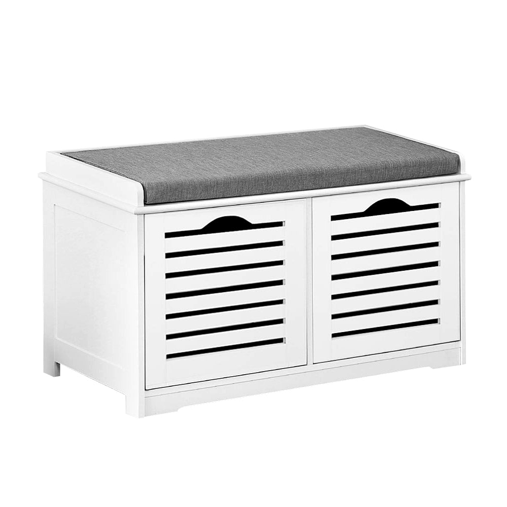 Artiss Shoe Rack Cabinet Bench White Caye-0