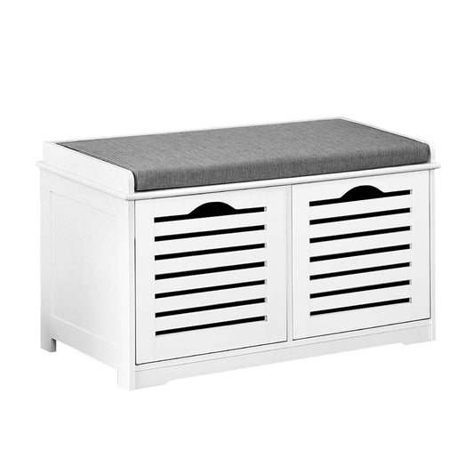 Artiss Shoe Rack Cabinet Bench White Caye-0