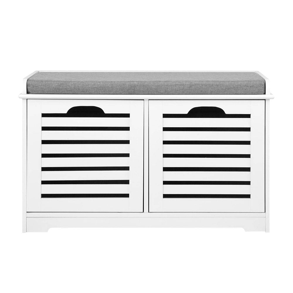 Artiss Shoe Rack Cabinet Bench White Caye-2