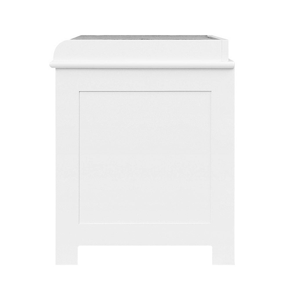 Artiss Shoe Rack Cabinet Bench White Caye-3