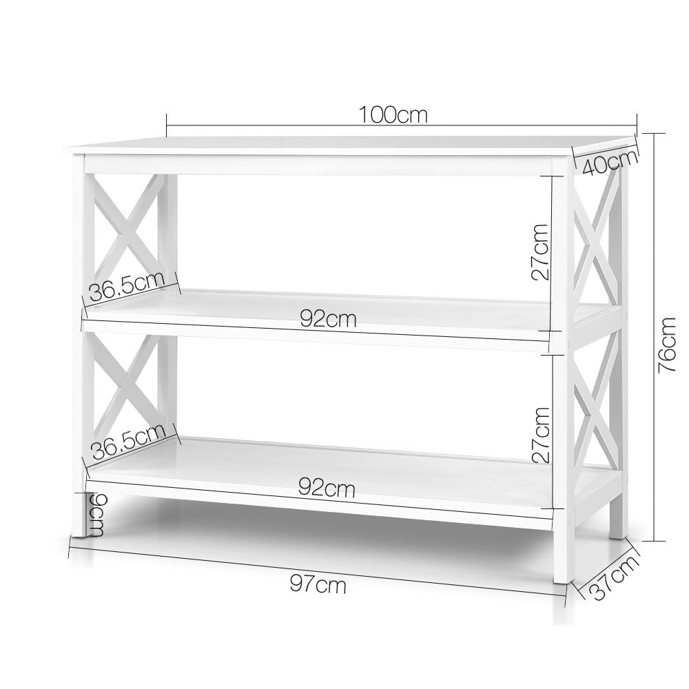 Artiss Console Table 3-tier White Polly-1