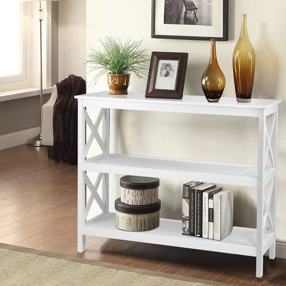 Artiss Console Table 3-tier White Polly-6