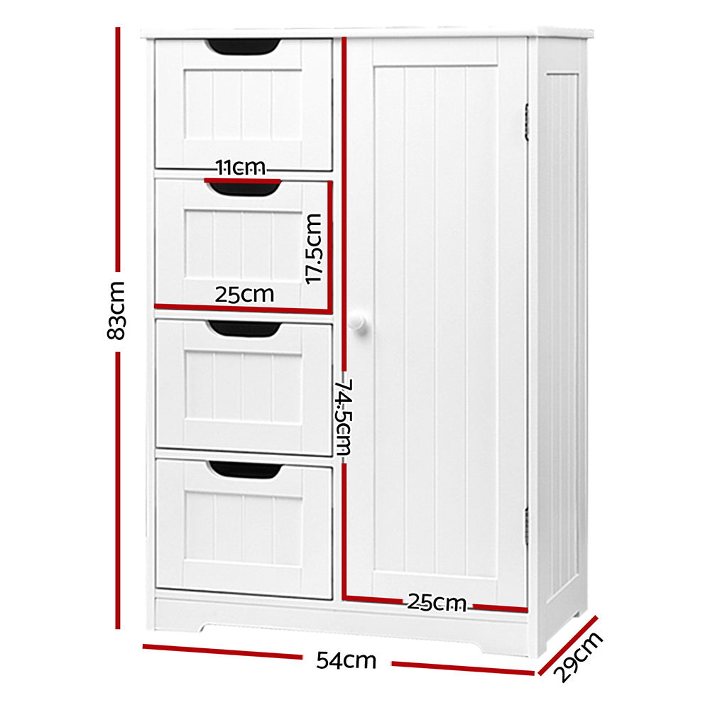 Artiss Bathroom Cabinet Storage Drawers White-2