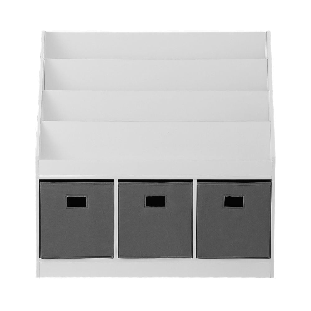Keezi Kids Bookshelf 4 Tiers Magazine Rack Toy Box Organiser Storage Display Shelf-2