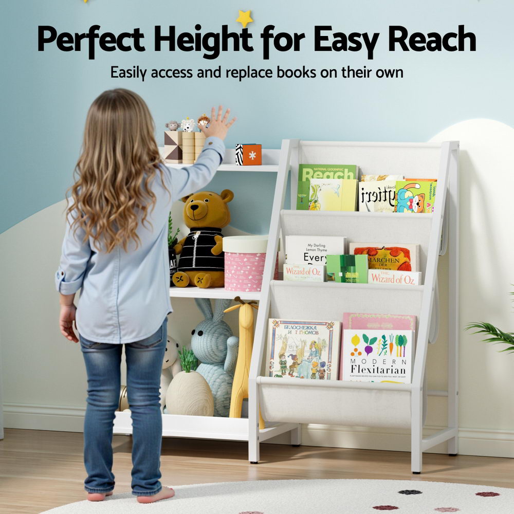 Keezi 3-Tier Kids Bookshelf Bookcase Children Toy Storage Organizer Rack Display Shelf-3