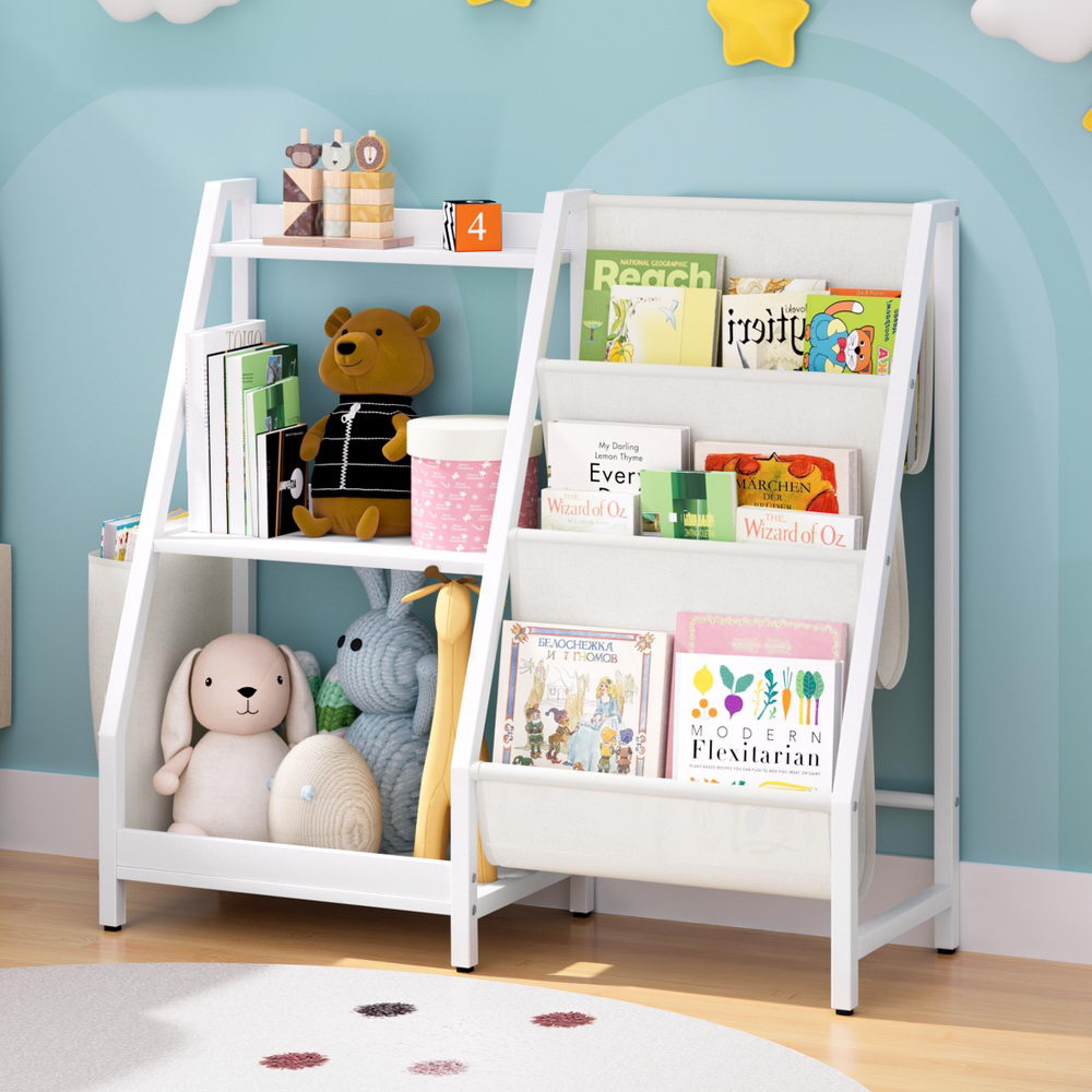 Keezi 3-Tier Kids Bookshelf Bookcase Children Toy Storage Organizer Rack Display Shelf-6