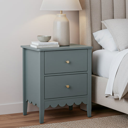 Artiss Bedside Table 2 Drawers Bedroom Storage Nightstand Green-0