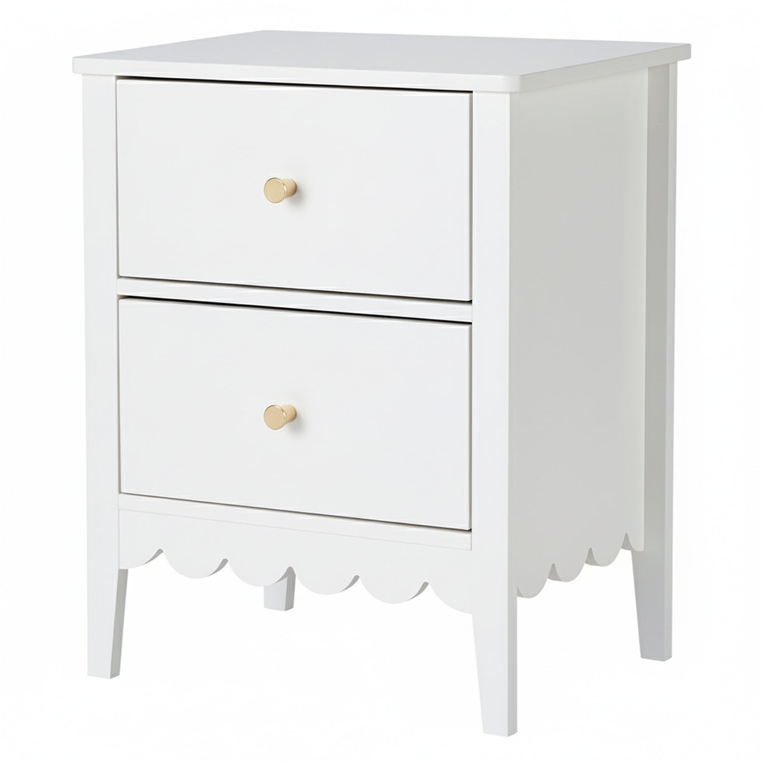 Artiss Bedside Table 2 Drawers Bedroom Storage Nightstand White-6