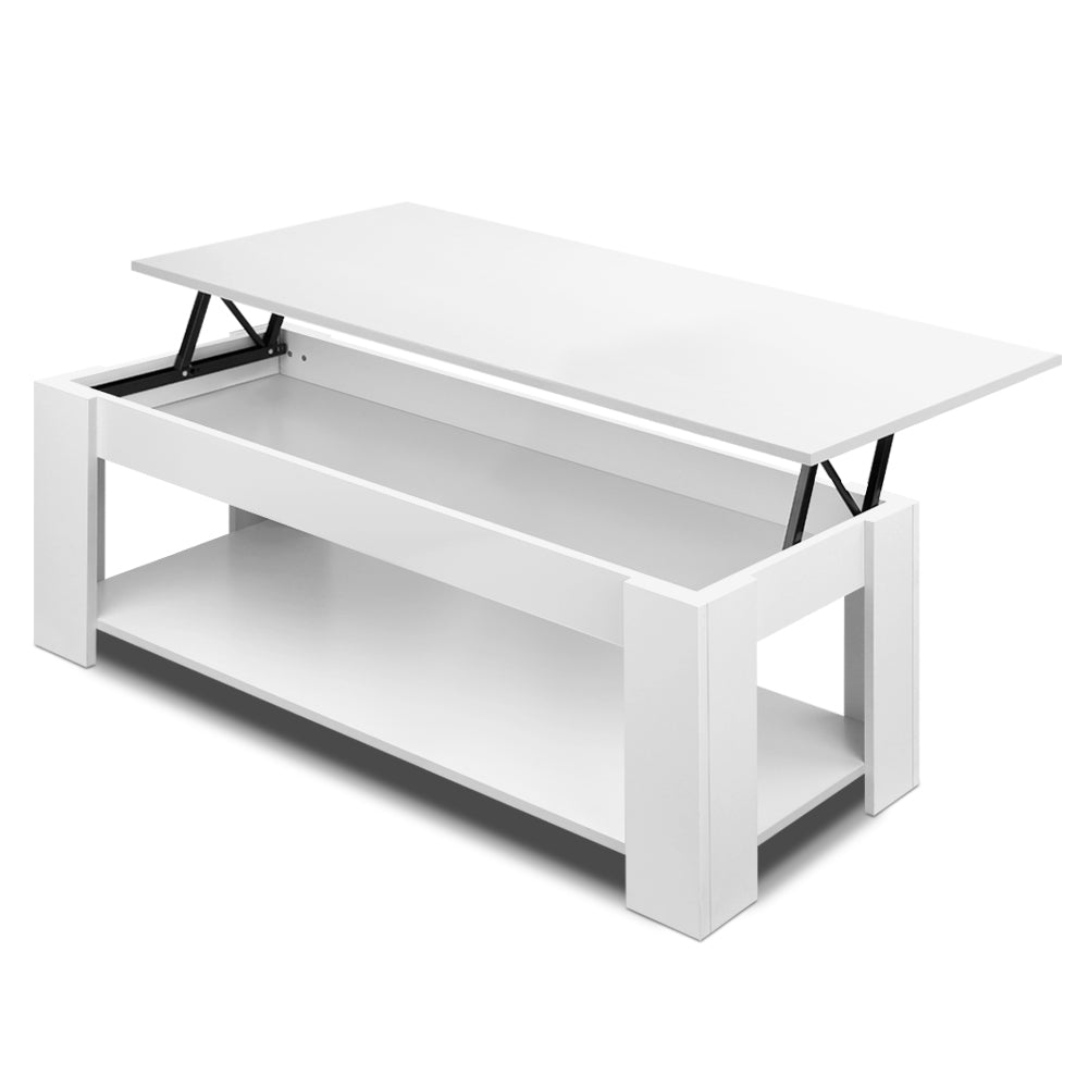 Artiss Coffee Table Lift-top Coffee Table White-0