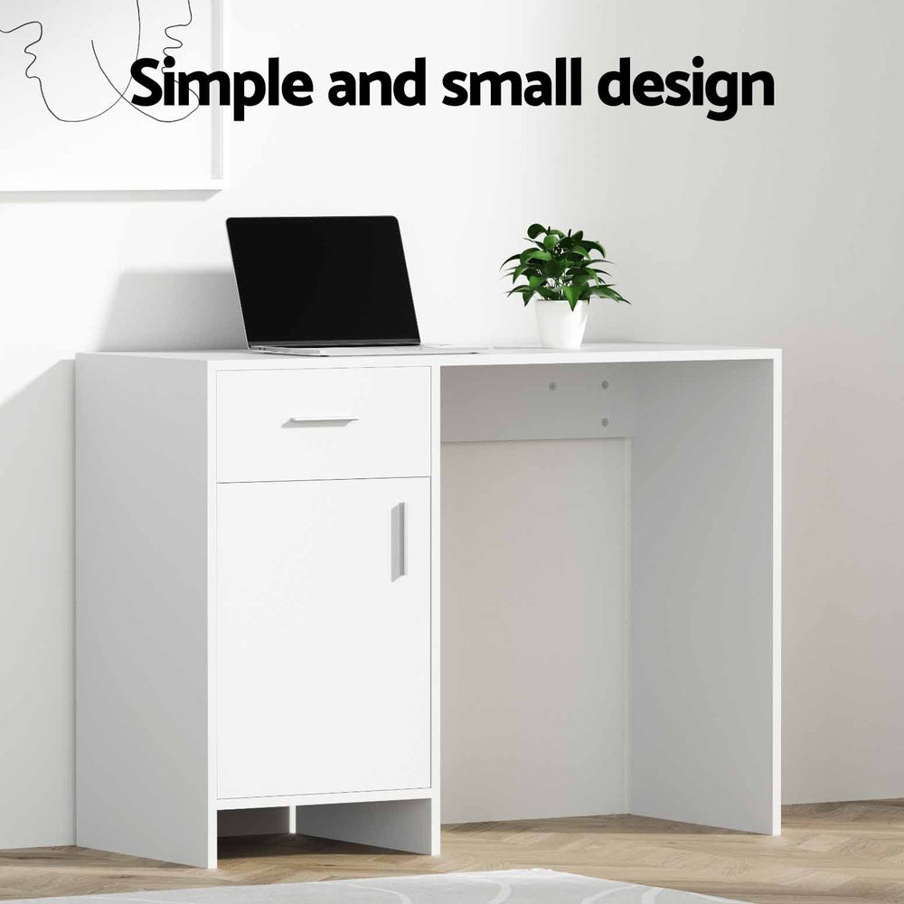 Artiss Computer Desk Drawer Cabinet White 100CM-3