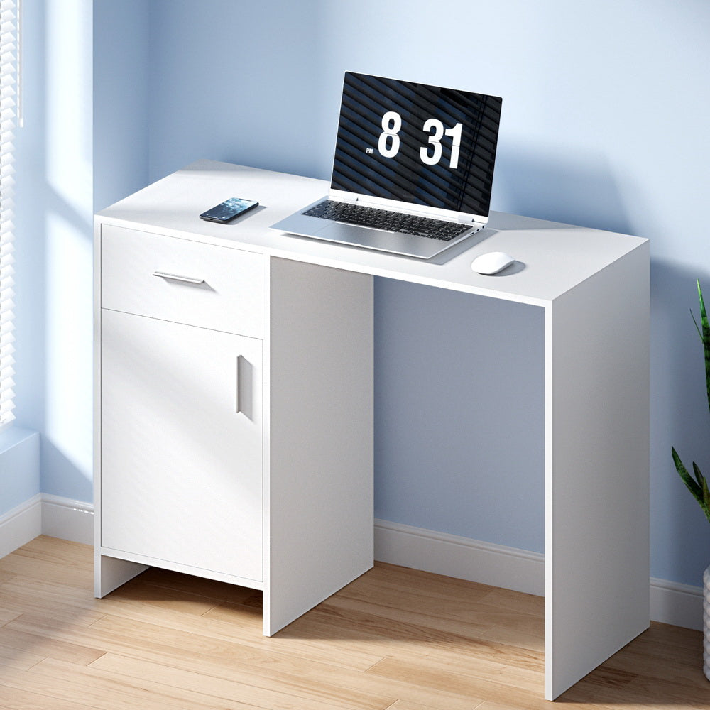 Artiss Computer Desk Drawer Cabinet White 100CM-7