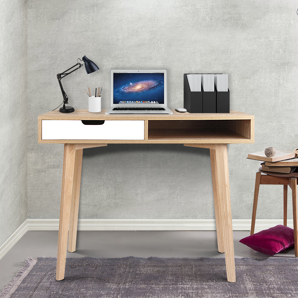 Artiss Computer Desk Drawer Cabinet Shelf Oak 90CM-6