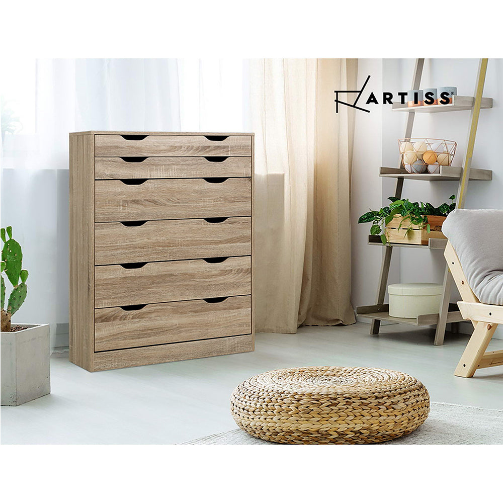 Artiss 6 Chest of Drawers - MYLA Oak-6