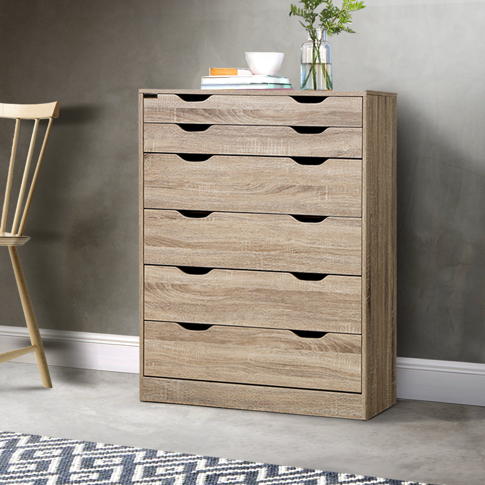 Artiss 6 Chest of Drawers - MYLA Oak-7