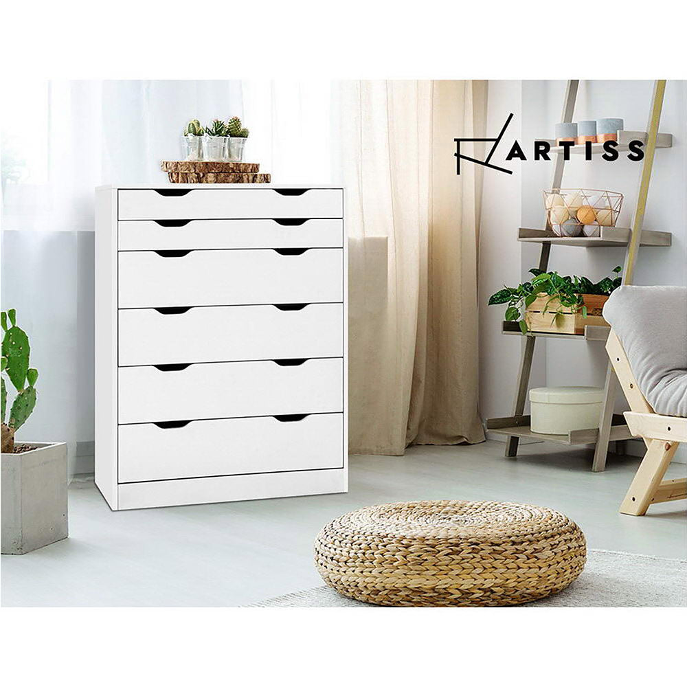 Artiss 6 Chest of Drawers - MYLA White-6